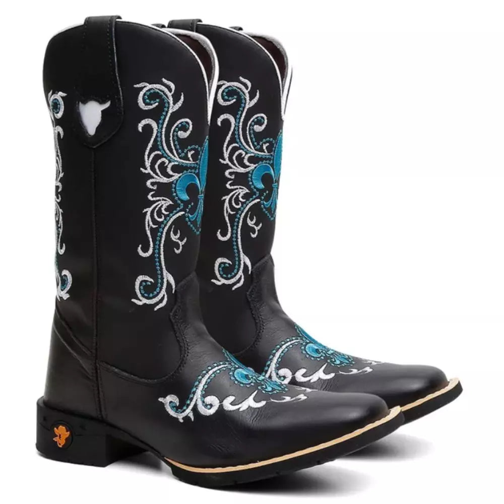 Bota Texana Feminina “Orquídea Azul”