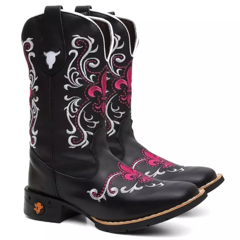 Bota Texana Feminina “Orquídea Rosa”