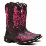 Bota Texana Feminina “Floral Rosa”