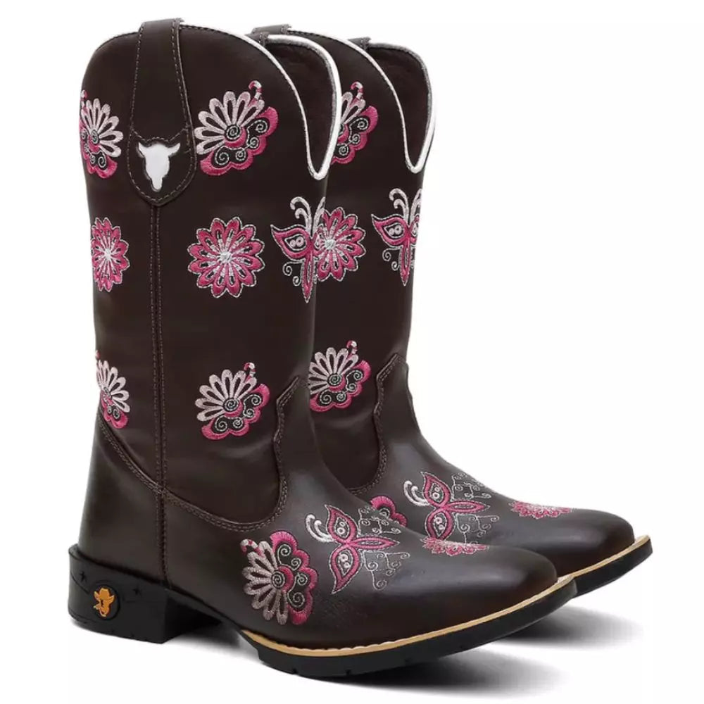 Bota Texana Feminina “Mandala Rosa”