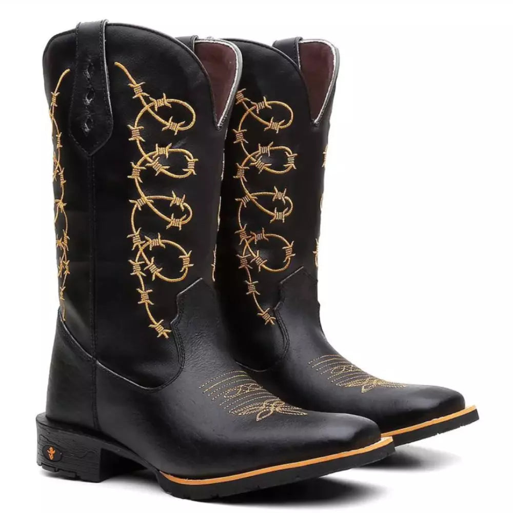 Bota Texana Masculina “Arame Dourado”