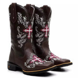 Bota Texana Feminina “Cruz Rosa”