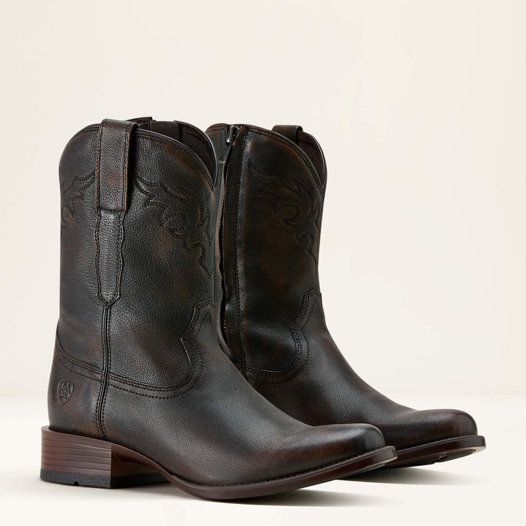 Bota Ariat Masculina Roper Bico Redondo Solado Borracha Importada 10063981
