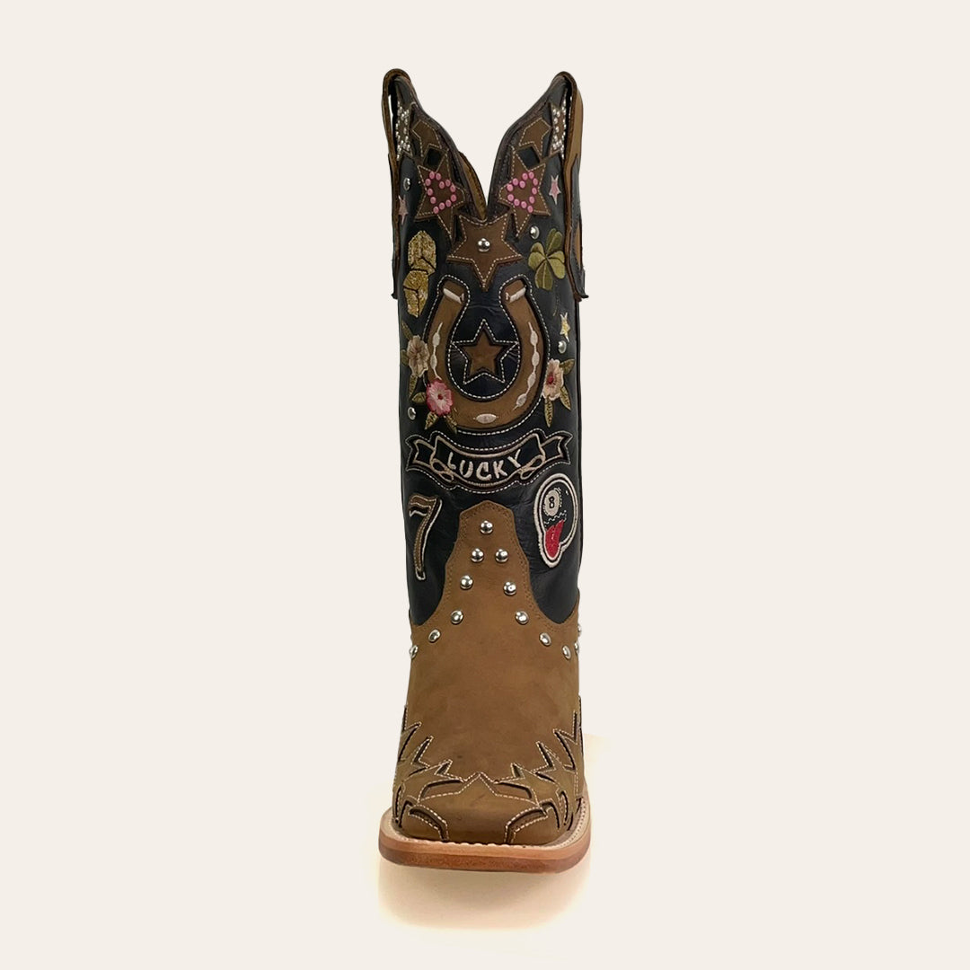 Bota Feminina Texas Center Atlanta Bico Quadrado Couro Bovino Nacional 263201-CC