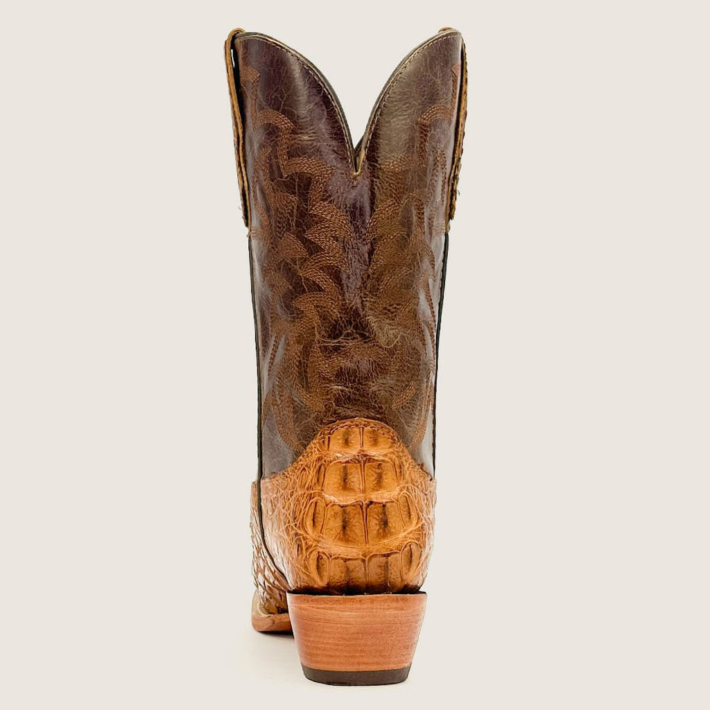 Bota Feminina Texas Center Bico Fino Couro Jacaré Atlanta Caramel 246801-JC
