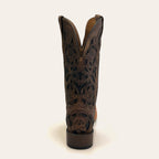 Bota Feminina Texas Center Bico Quadrado Couro Bovino Solado Borracha Nacional 266405-CF