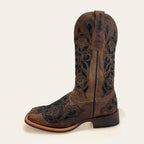 Bota Feminina Texas Center Bico Quadrado Couro Bovino Solado Borracha Nacional 266405-CF