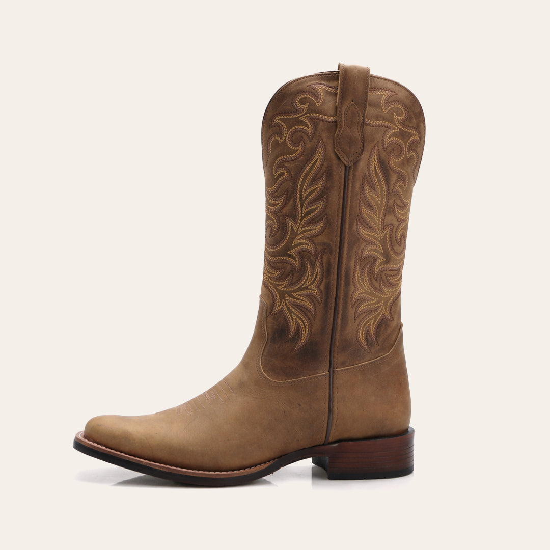 Bota Feminina Texas Center Bico Quadrado Dallas Creme 263208-CP