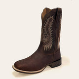 Bota Feminina Texas Center Dakar Bico Quadrado Couro Cabeça Solado Borracha Nacional 266402-CBF