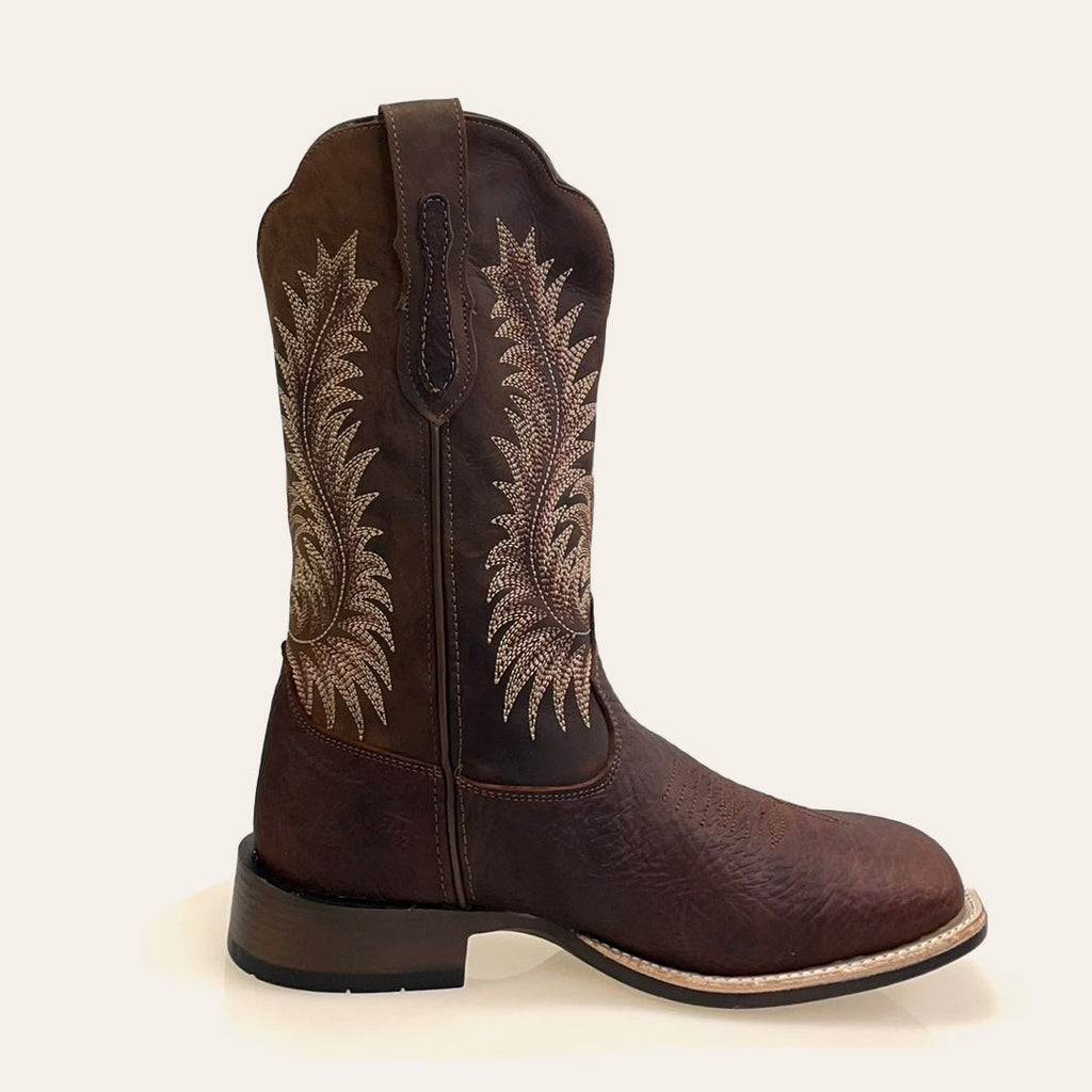 Bota Feminina Texas Center Dakar Bico Quadrado Couro Cabeça Solado Borracha Nacional 266402-CBF