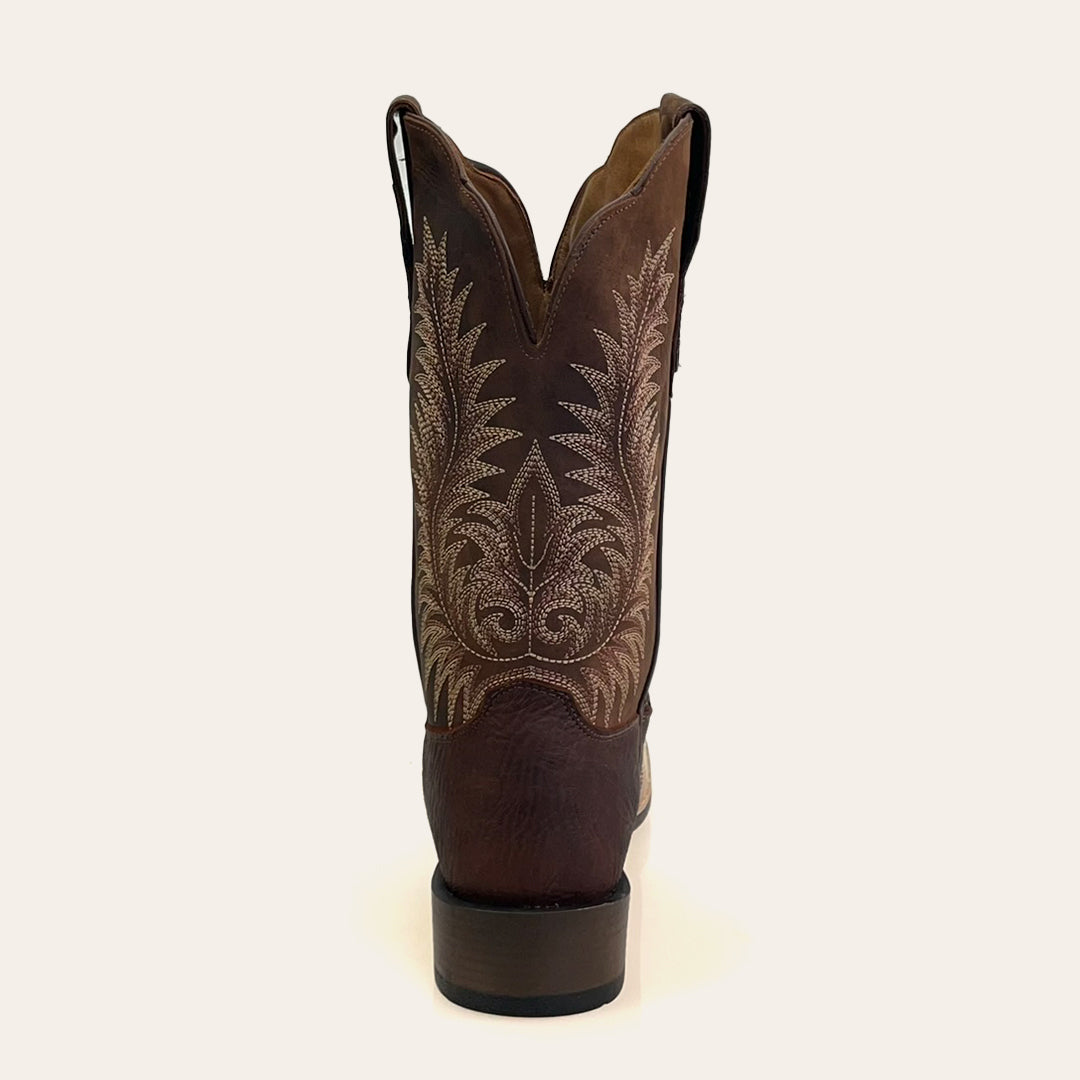 Bota Feminina Texas Center Dakar Bico Quadrado Couro Cabeça Solado Borracha Nacional 266402-CBF