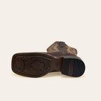 Bota Feminina Texas Center Dakar Bico Quadrado Couro Cabeça Solado Borracha Nacional 266402-CBF