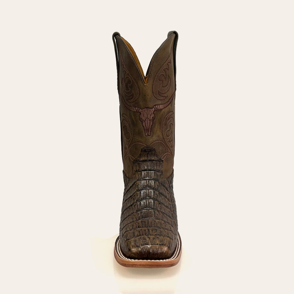 Bota Masculina Texas Center Bico Quadrado Couro Jacaré Nacional 266505-JC