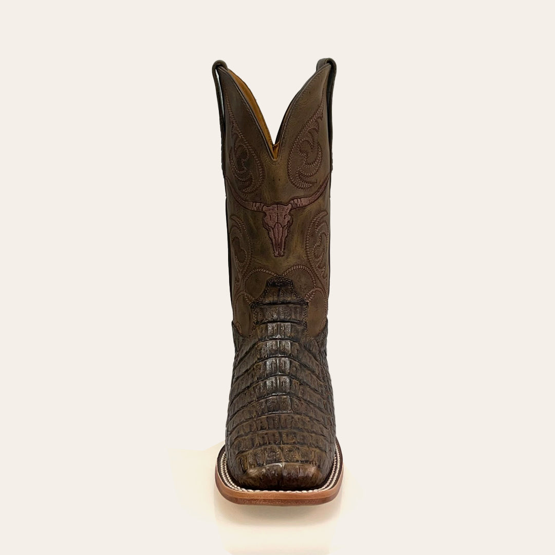 Bota Masculina Texas Center Bico Quadrado Couro Jacaré Nacional 266505-JC