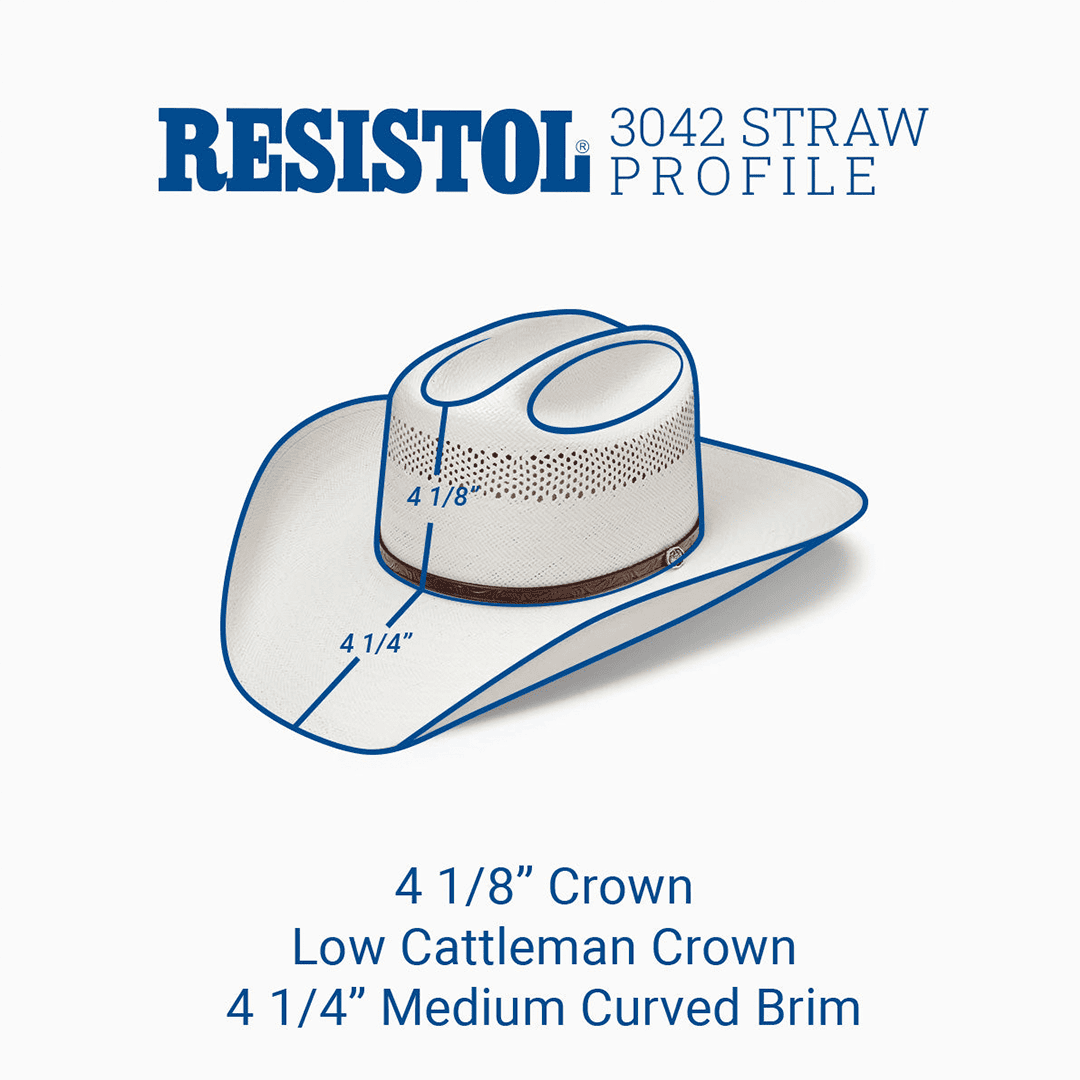 Chapéu Resistol 20X Cross Tie Palha Shantung Cowboy Hat Importado RSCTIE