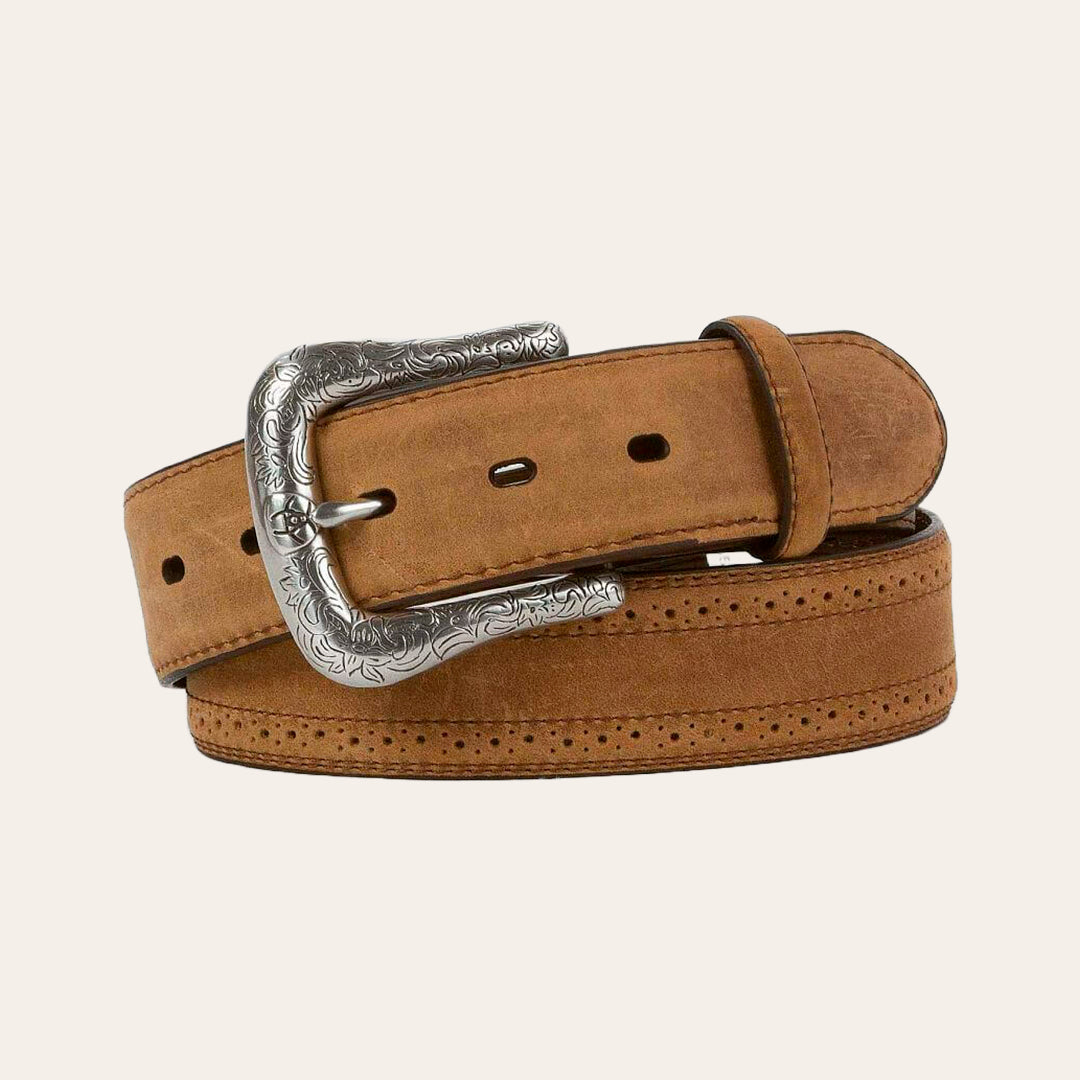 Cinto Ariat Men's Brown Perforated Leather Belt A10004667