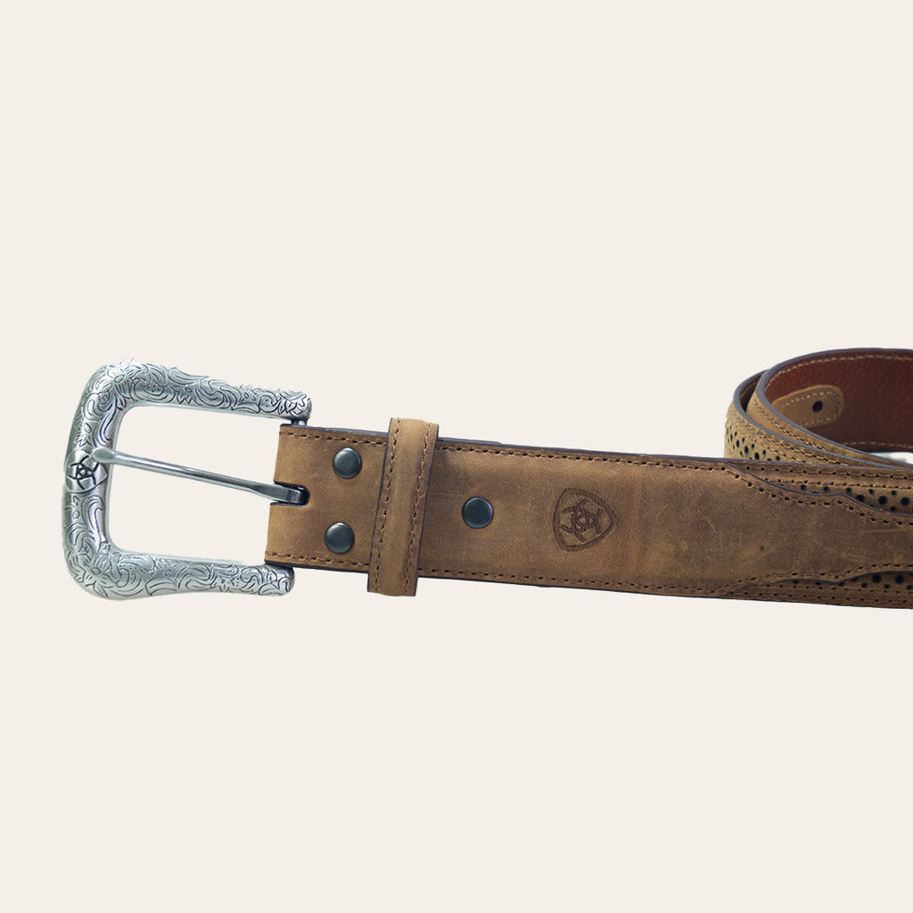 Cinto Ariat Men's Brown Perforated Leather Belt A10004667