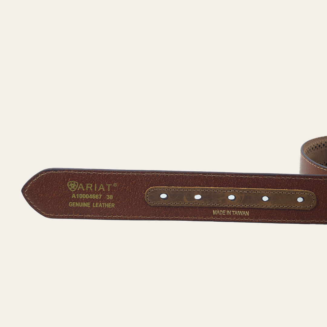 Cinto Ariat Men's Brown Perforated Leather Belt A10004667