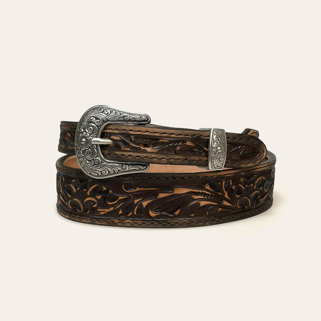Cinto Feminino Double J Saddlery Vintage Bordado Couro Importado B1077A