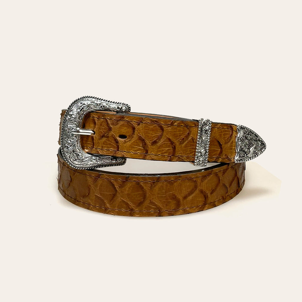 Cinto Masculino Double J Saddlery African Fish Couro Importado B1111