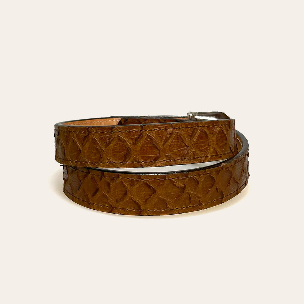 Cinto Masculino Double J Saddlery African Fish Couro Importado B1111