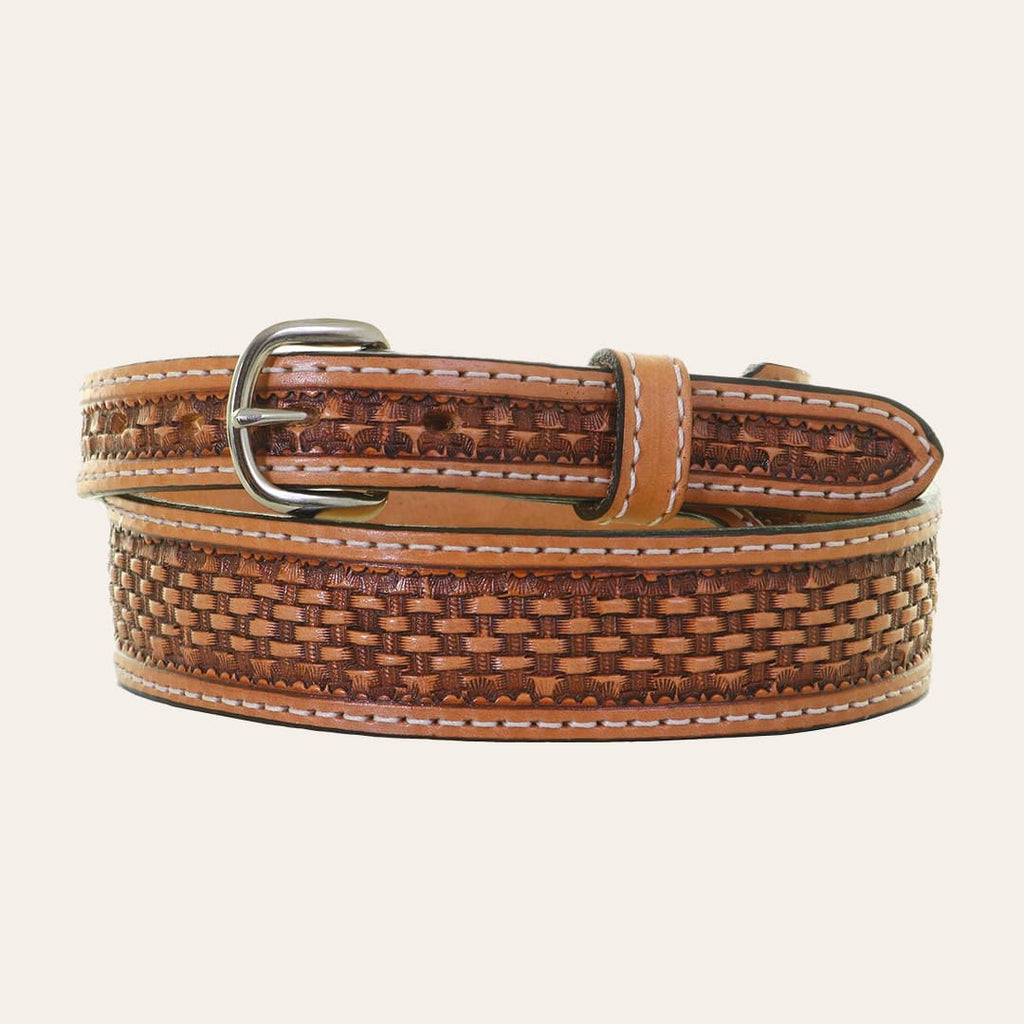 Cinto Masculino Double J Saddlery Basket Weave Couro Importado B574BS