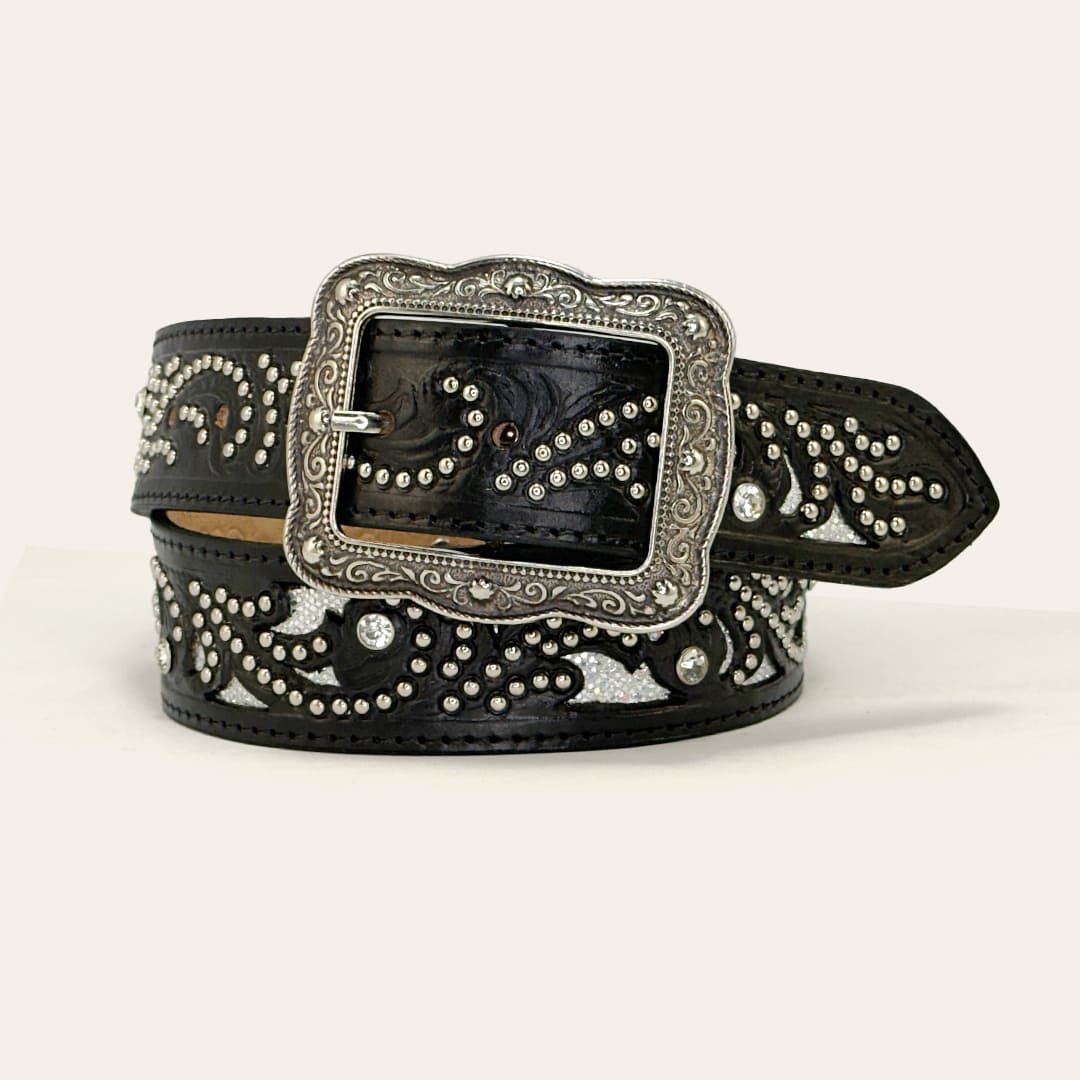 Cinto Paul Western Couro Strass e  Tachinha 447