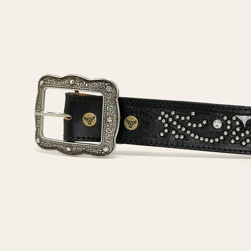 Cinto Paul Western Couro Strass e  Tachinha 447