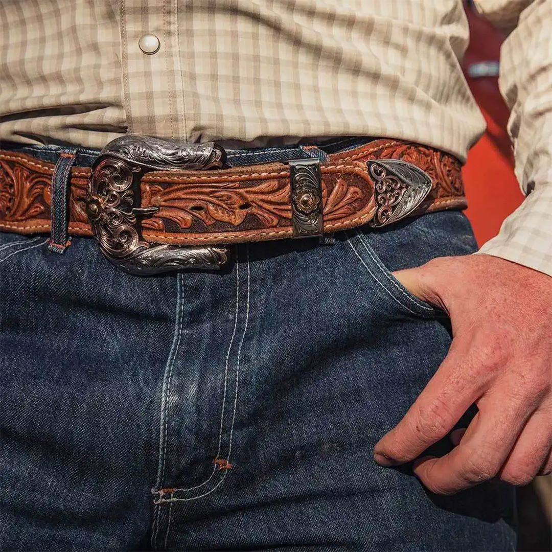 Conjunto de fivela Montana Silversmiths Cowboy Classic de 3 peças 53310